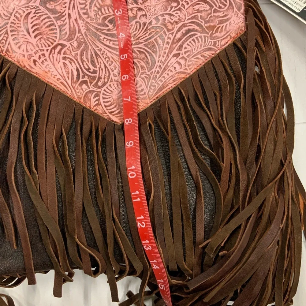 NWT American Darling Messenger‎ Hand Tooled Leather Womens Bag Western Purse